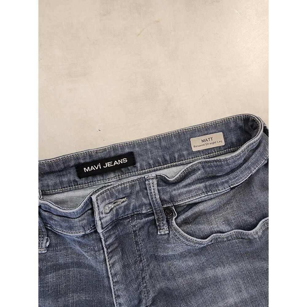 Mavi Jeans Matt Relaxed Straight Leg Faded Jeans Mens 31x28 Dark Wash